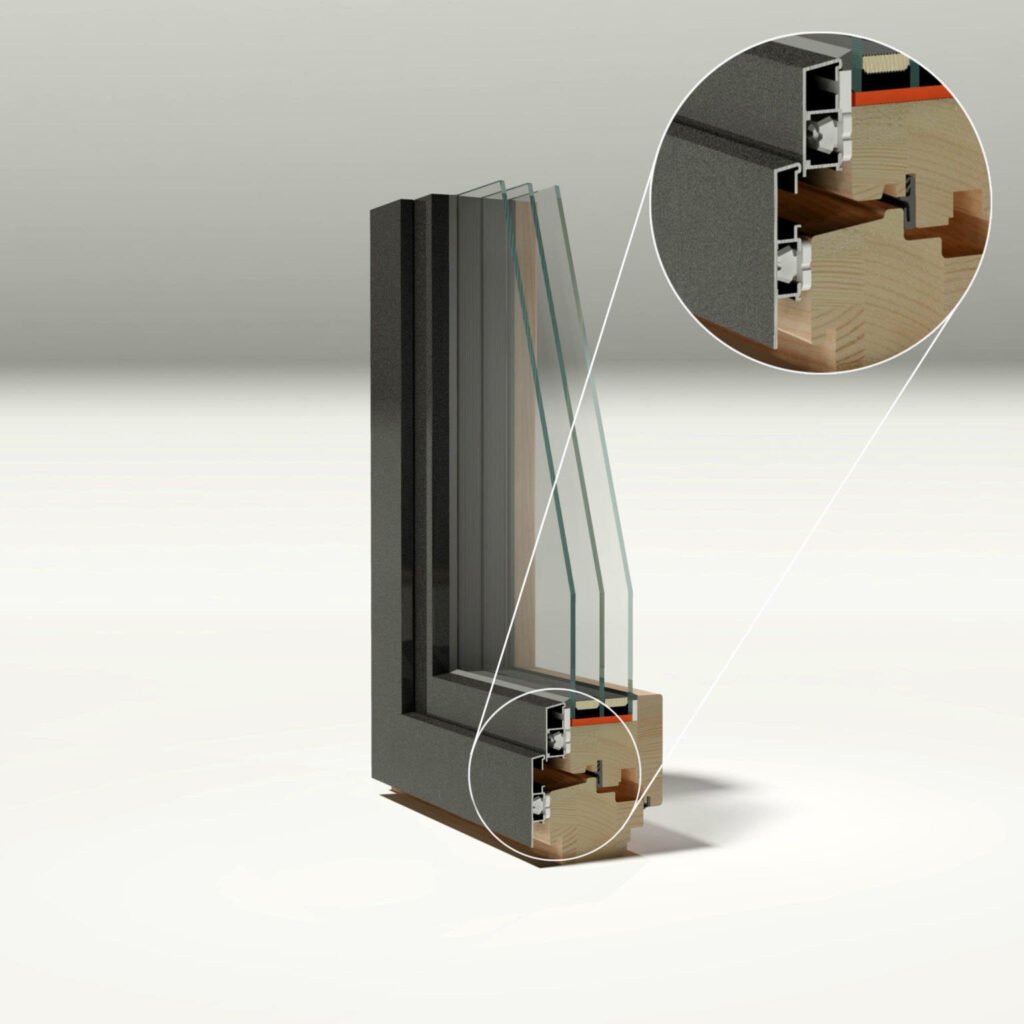 Timber frame+alu cladding